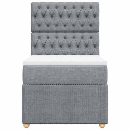 Boxspringbett mit Matratze Hellgrau 100x200 cm Stoff
