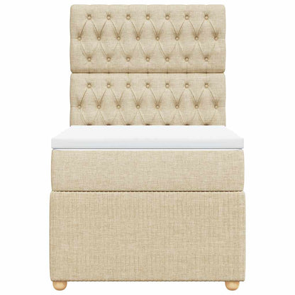 Boxspringbett mit Matratze Creme 100x200 cm Stoff