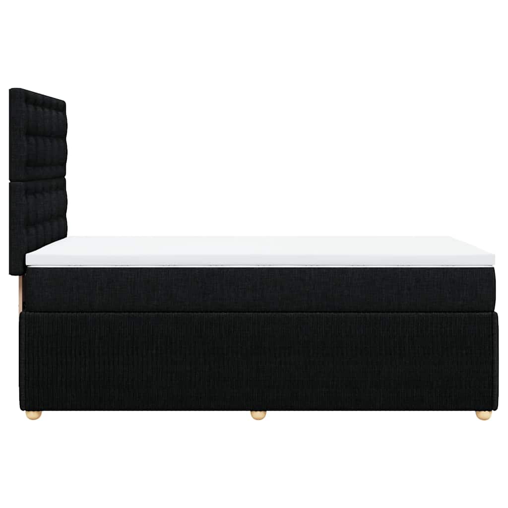 Lit à sommier tapissier avec matelas tissu noir 100x200 cm