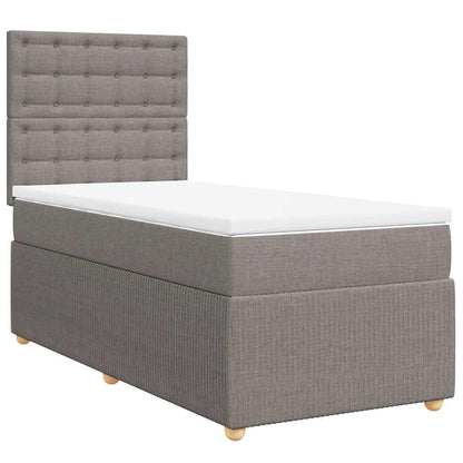 Boxspringbett mit Matratze Taupe 100x200 cm Stoff
