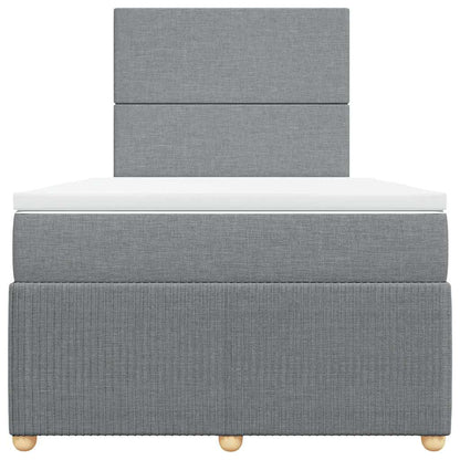Boxspringbett mit Matratze Hellgrau 120x190 cm Stoff