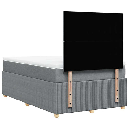Boxspringbett mit Matratze Hellgrau 120x190 cm Stoff
