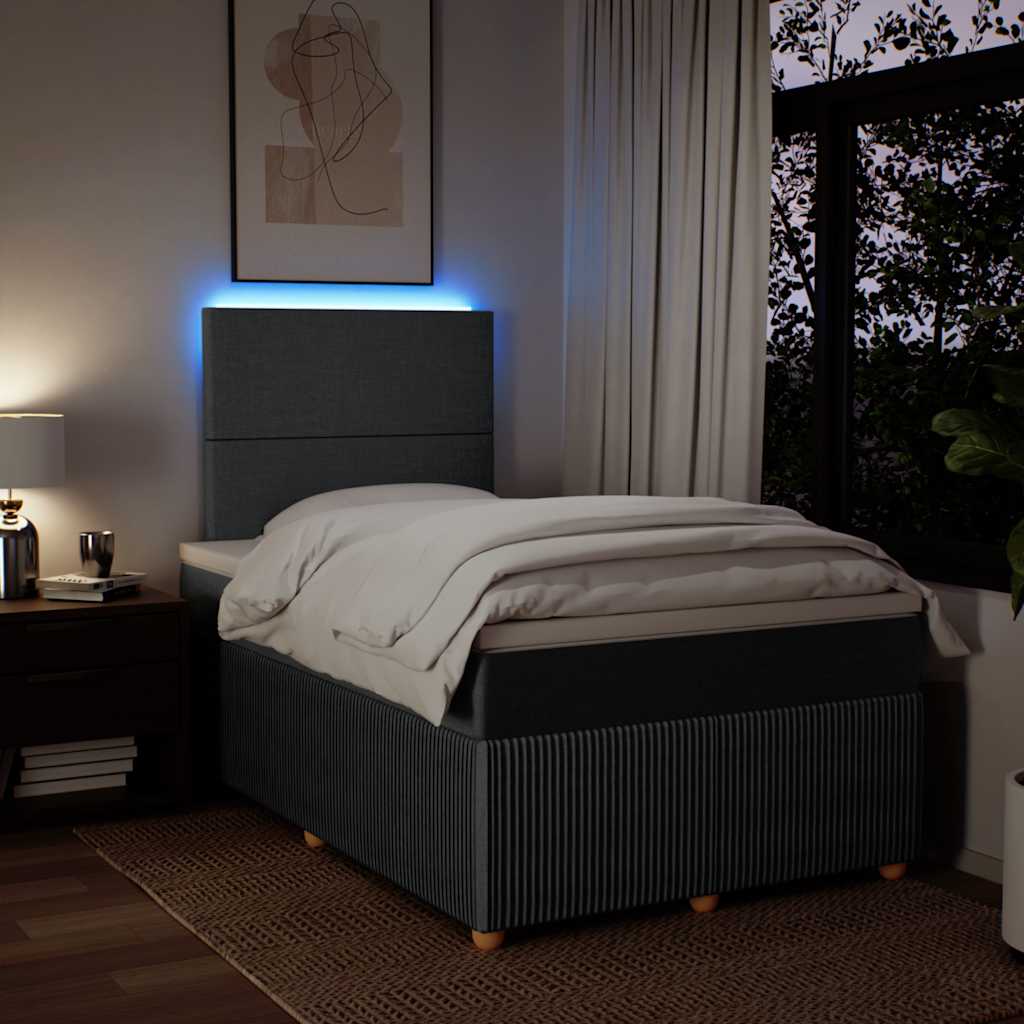 Boxspringbett mit Matratze Dunkelgrau 120x190 cm Stoff