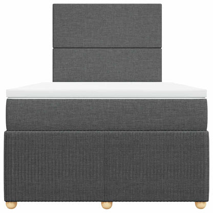 Boxspringbett mit Matratze Dunkelgrau 120x190 cm Stoff