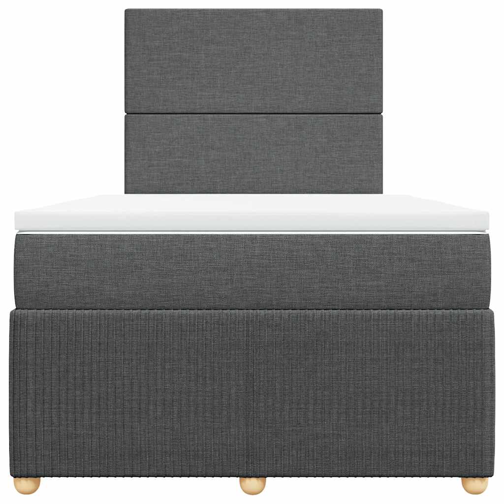 Boxspringbett mit Matratze Dunkelgrau 120x190 cm Stoff