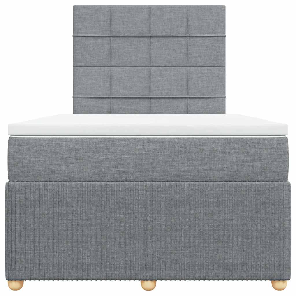 Boxspringbett mit Matratze Hellgrau 120x190 cm Stoff