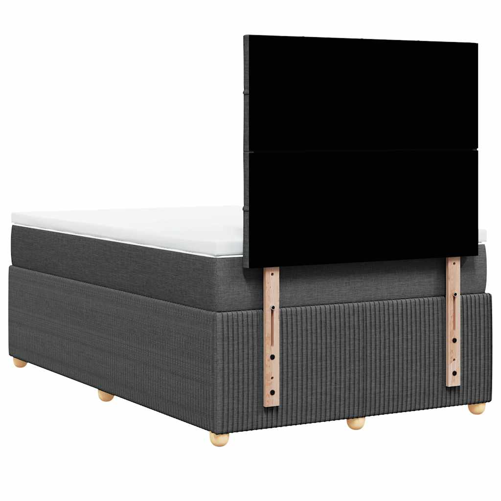 Boxspringbett mit Matratze Dunkelgrau 120x190 cm Stoff