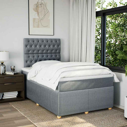 Boxspringbett mit Matratze Hellgrau 120x190 cm Stoff