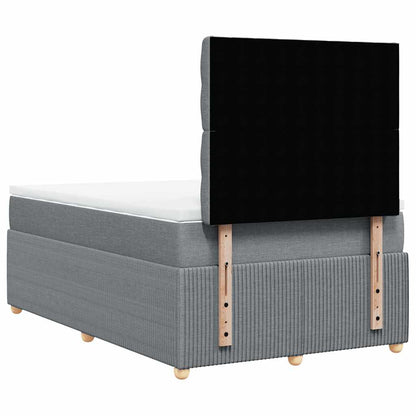 Boxspringbett mit Matratze Hellgrau 120x190 cm Stoff