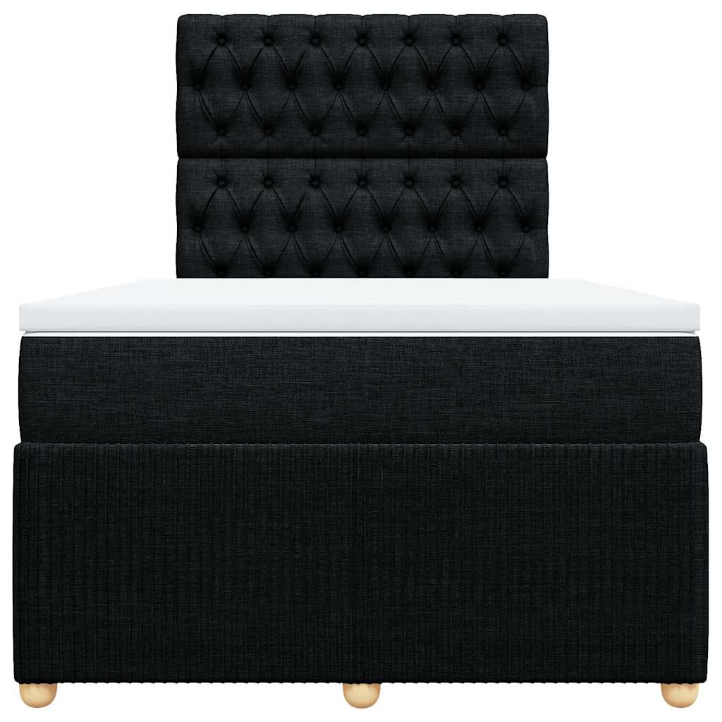 Boxspringbett mit Matratze Schwarz 120x190 cm Stoff