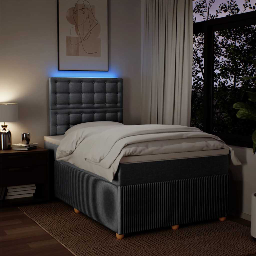 Boxspringbett mit Matratze Hellgrau 120x190 cm Stoff