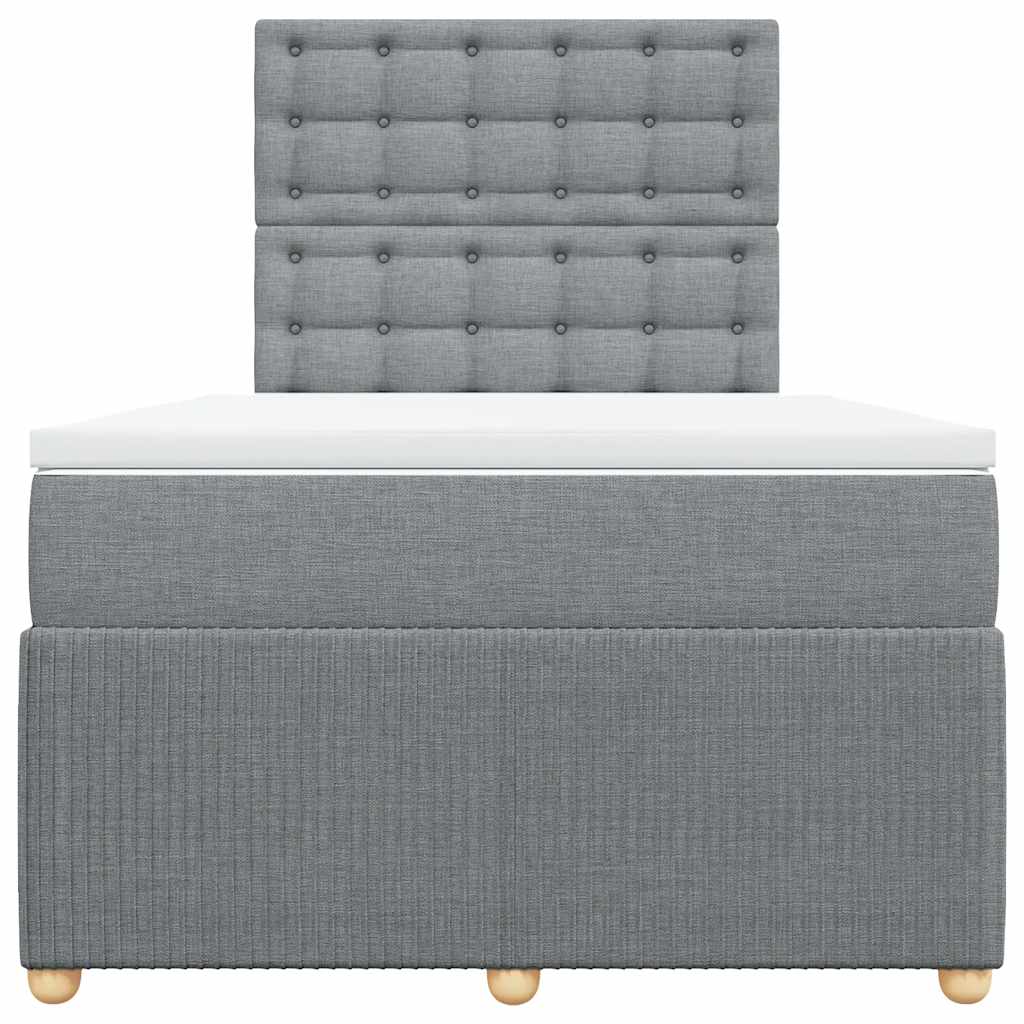 Boxspringbett mit Matratze Hellgrau 120x190 cm Stoff