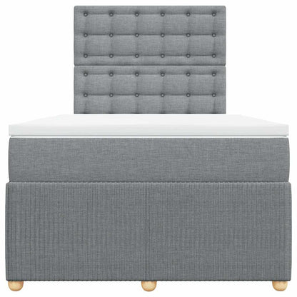 Boxspringbett mit Matratze Hellgrau 120x190 cm Stoff