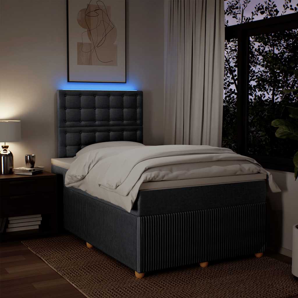 Boxspringbett mit Matratze Dunkelgrau 120x190 cm Stoff