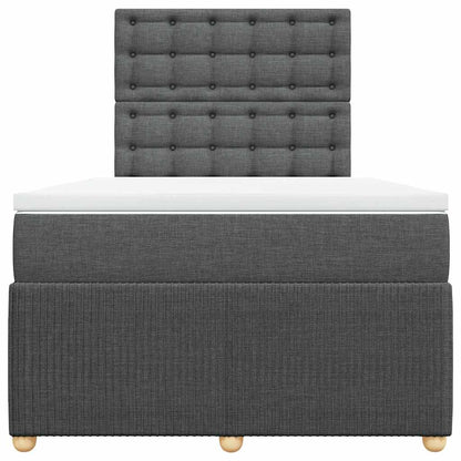 Boxspringbett mit Matratze Dunkelgrau 120x190 cm Stoff