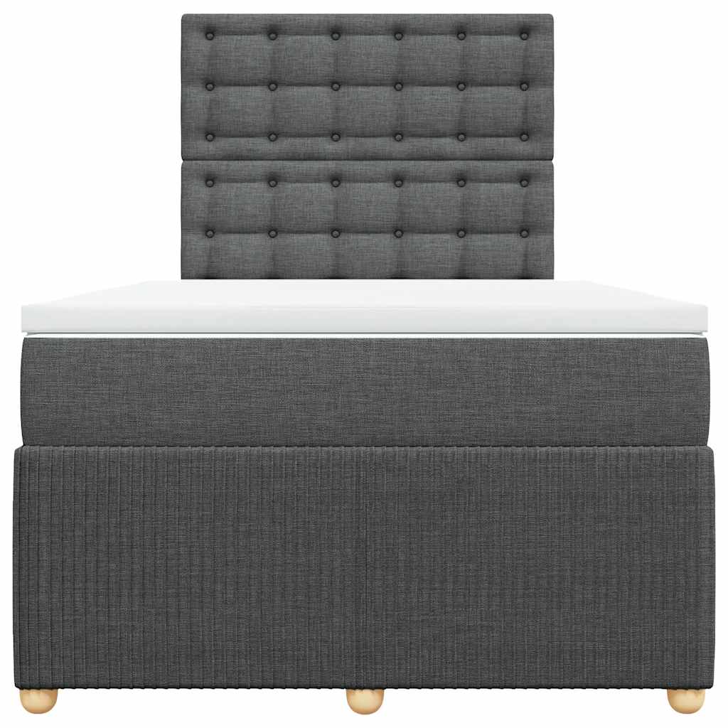 Boxspringbett mit Matratze Dunkelgrau 120x190 cm Stoff