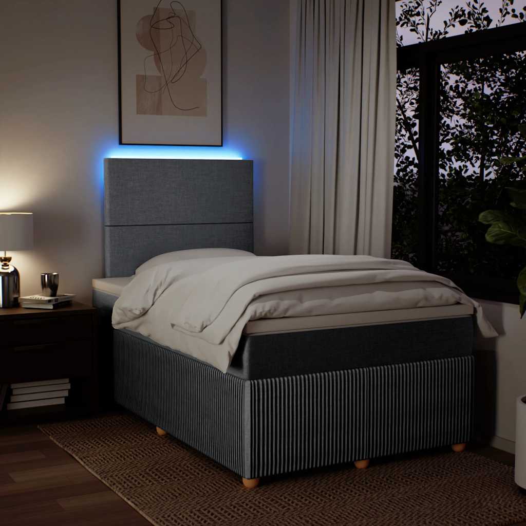Boxspringbett mit Matratze Hellgrau 120x200 cm Stoff