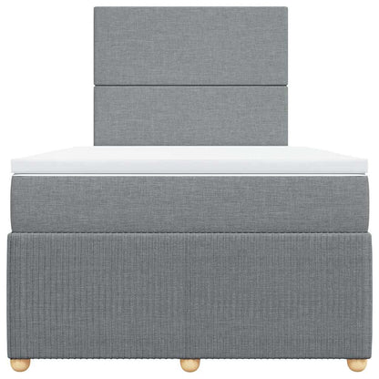 Boxspringbett mit Matratze Hellgrau 120x200 cm Stoff