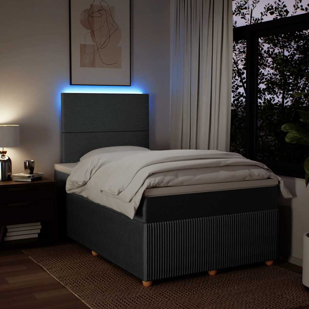 Boxspringbett mit Matratze Dunkelgrau 120x200 cm Stoff
