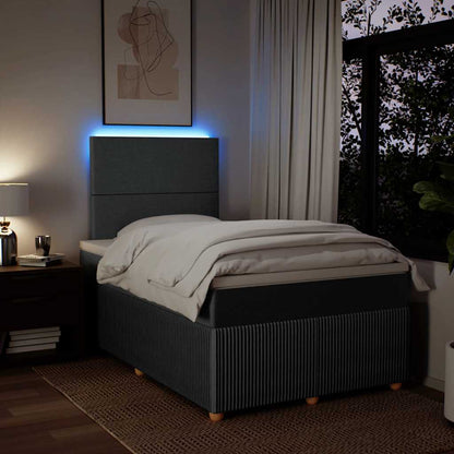 Boxspringbett mit Matratze Dunkelgrau 120x200 cm Stoff