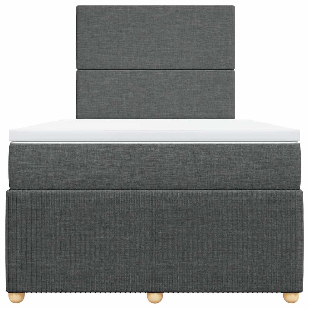 Boxspringbett mit Matratze Dunkelgrau 120x200 cm Stoff