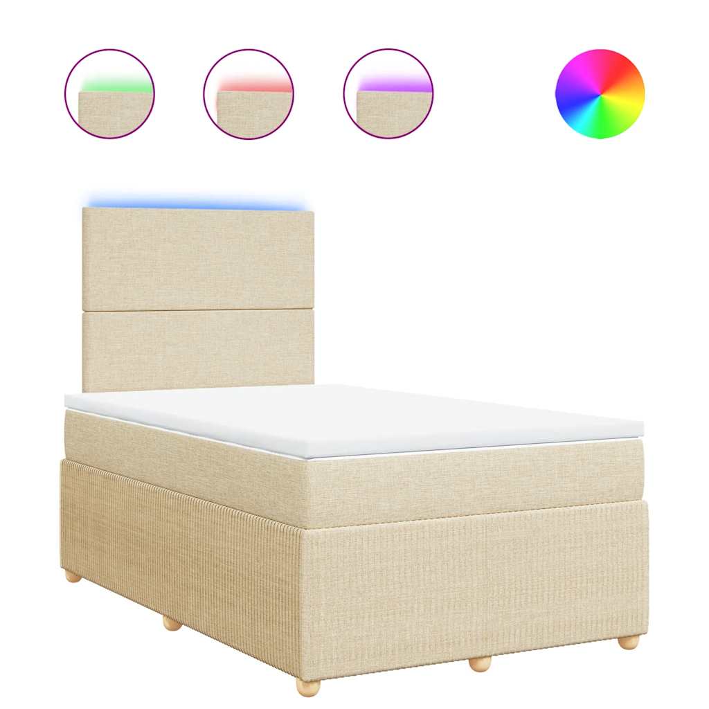 Boxspringbett mit Matratze Creme 120x200 cm Stoff