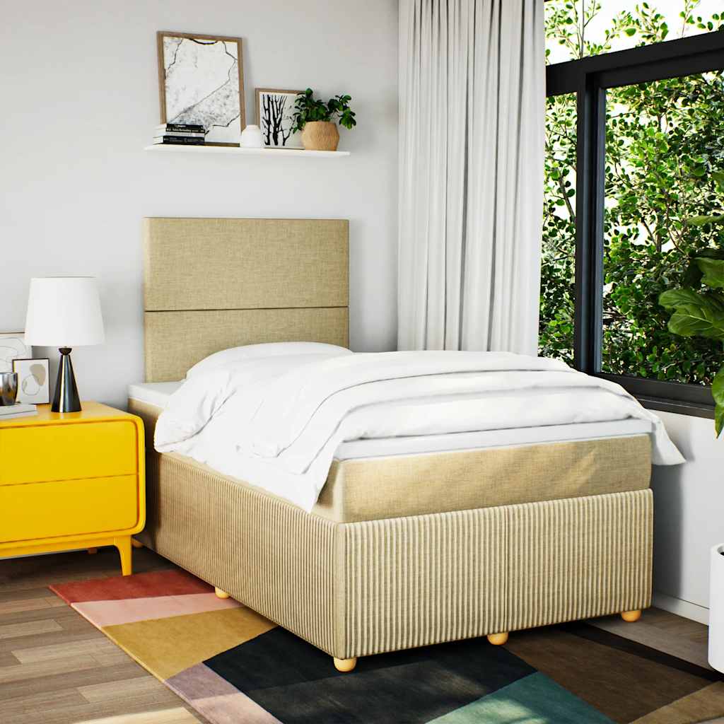 Boxspringbett mit Matratze Creme 120x200 cm Stoff