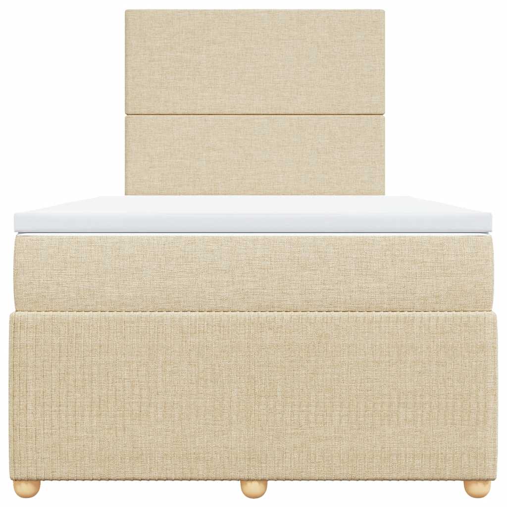 Boxspringbett mit Matratze Creme 120x200 cm Stoff