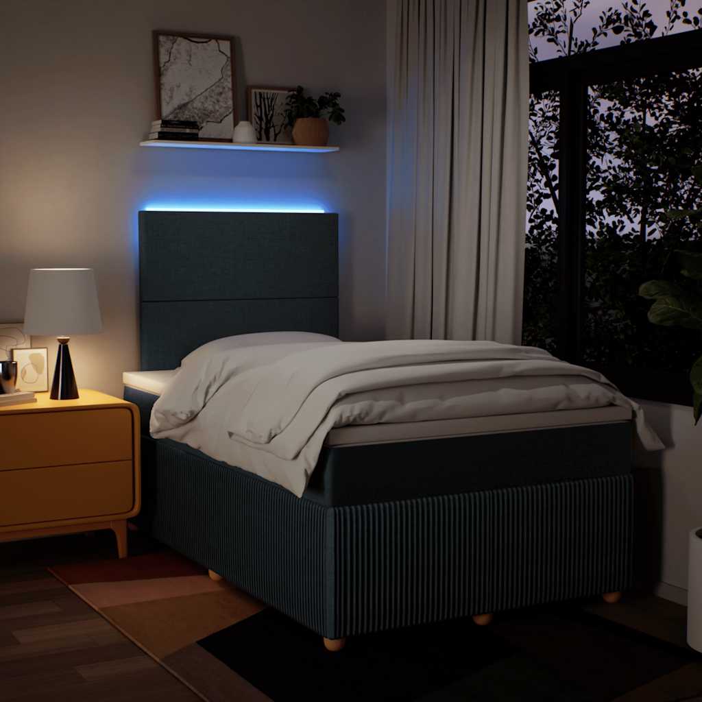 Boxspringbett mit Matratze Blau 120x200 cm Stoff
