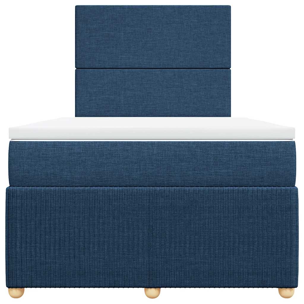 Boxspringbett mit Matratze Blau 120x200 cm Stoff