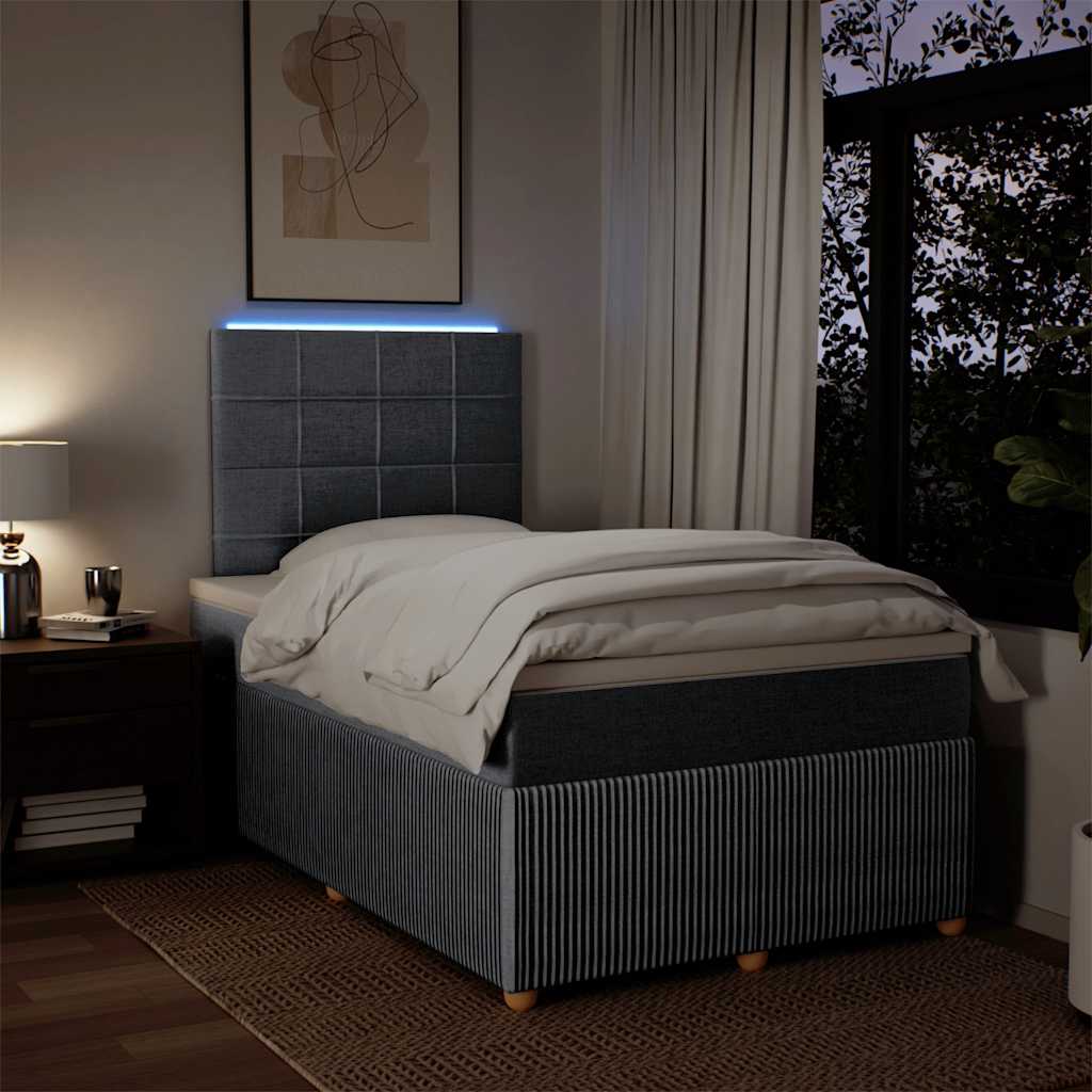 Boxspringbett mit Matratze Hellgrau 120x200 cm Stoff