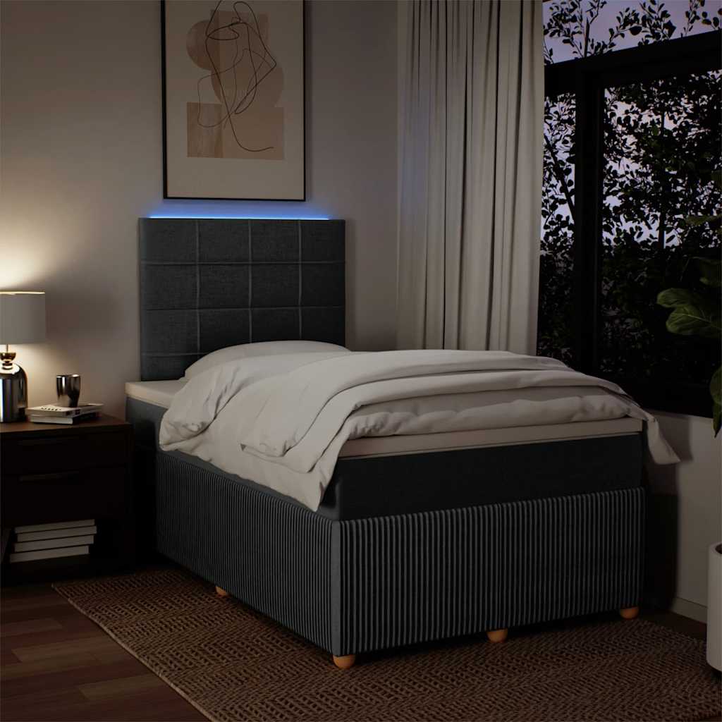Boxspringbett mit Matratze Dunkelgrau 120x200 cm Stoff