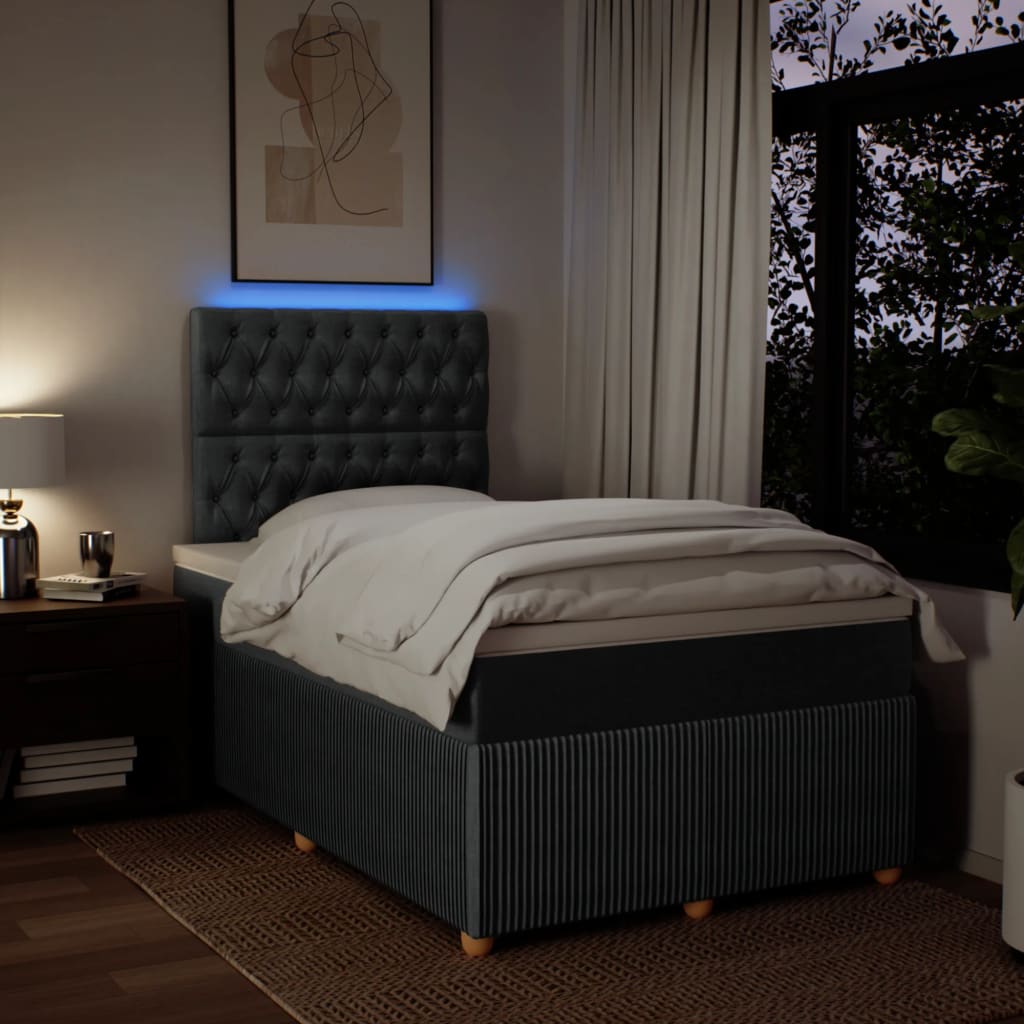 Boxspringbett mit Matratze Dunkelgrau 120x200 cm Stoff