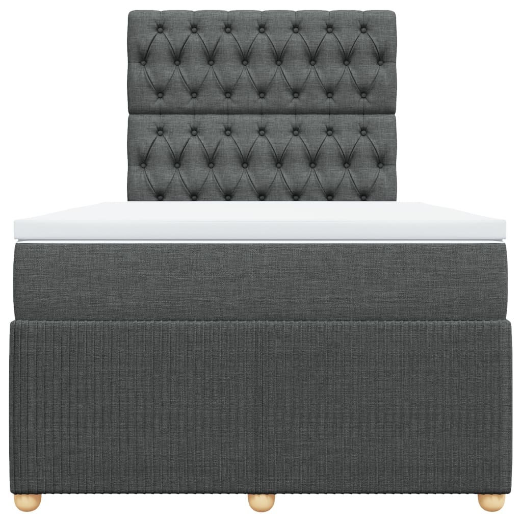 Boxspringbett mit Matratze Dunkelgrau 120x200 cm Stoff