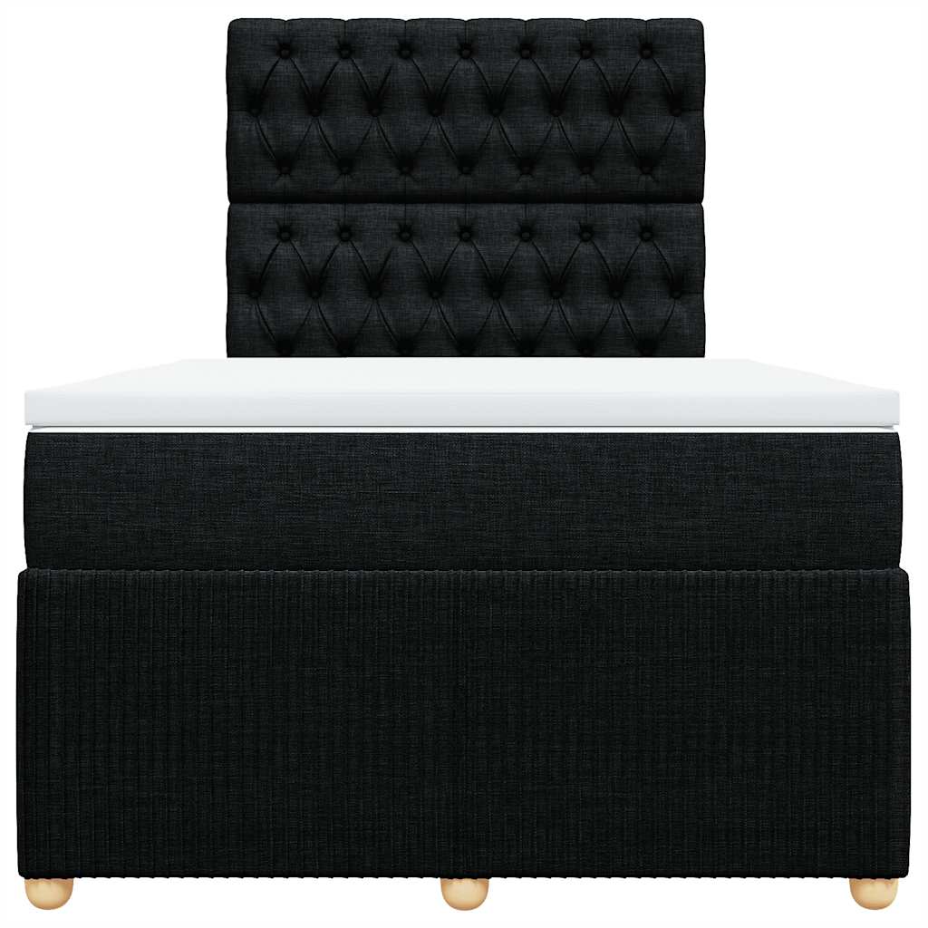 Boxspringbett mit Matratze Schwarz 120x200 cm Stoff