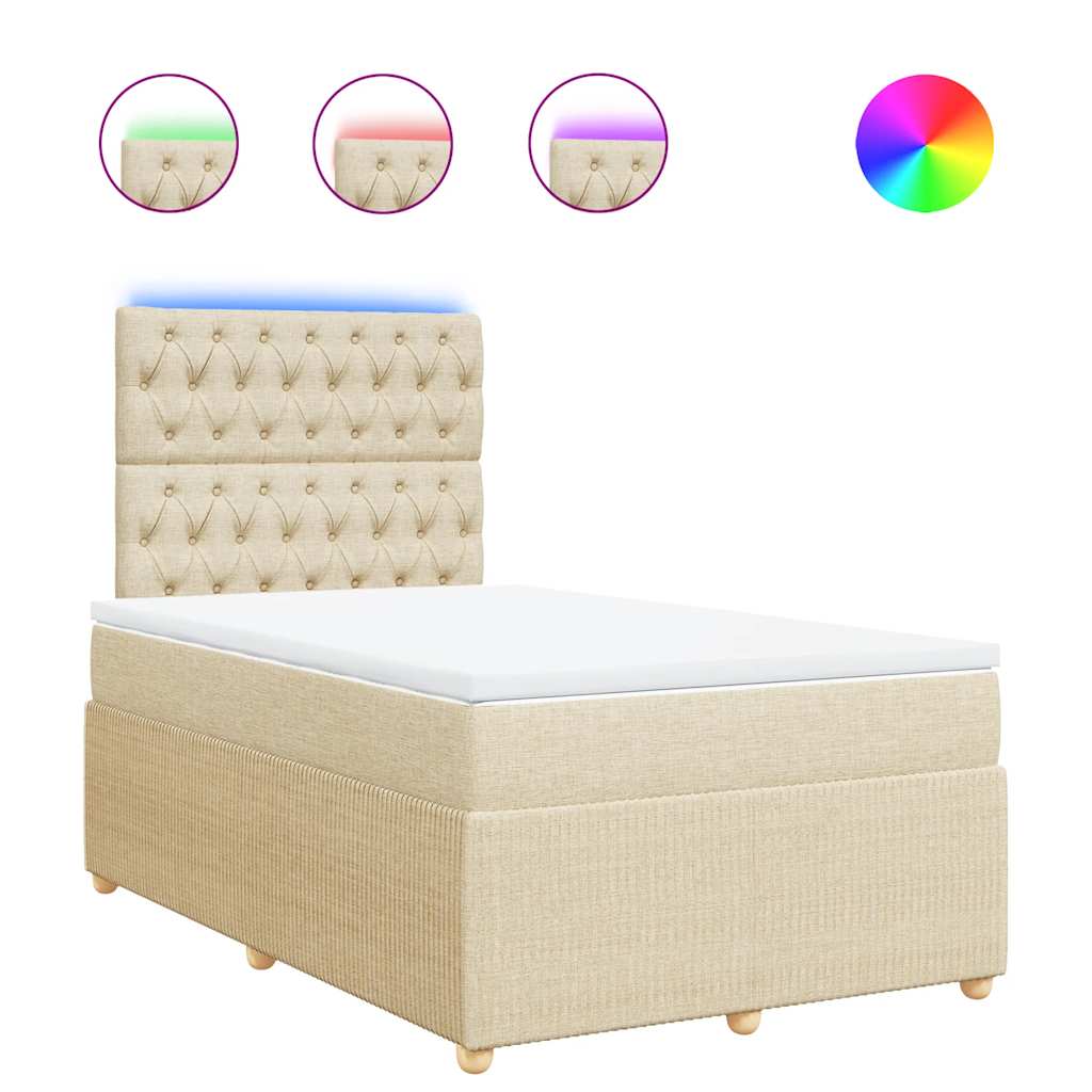 Boxspringbett mit Matratze Creme 120x200 cm Stoff