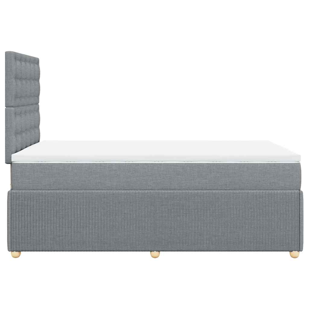 Boxspringbett mit Matratze Hellgrau 120x200 cm Stoff