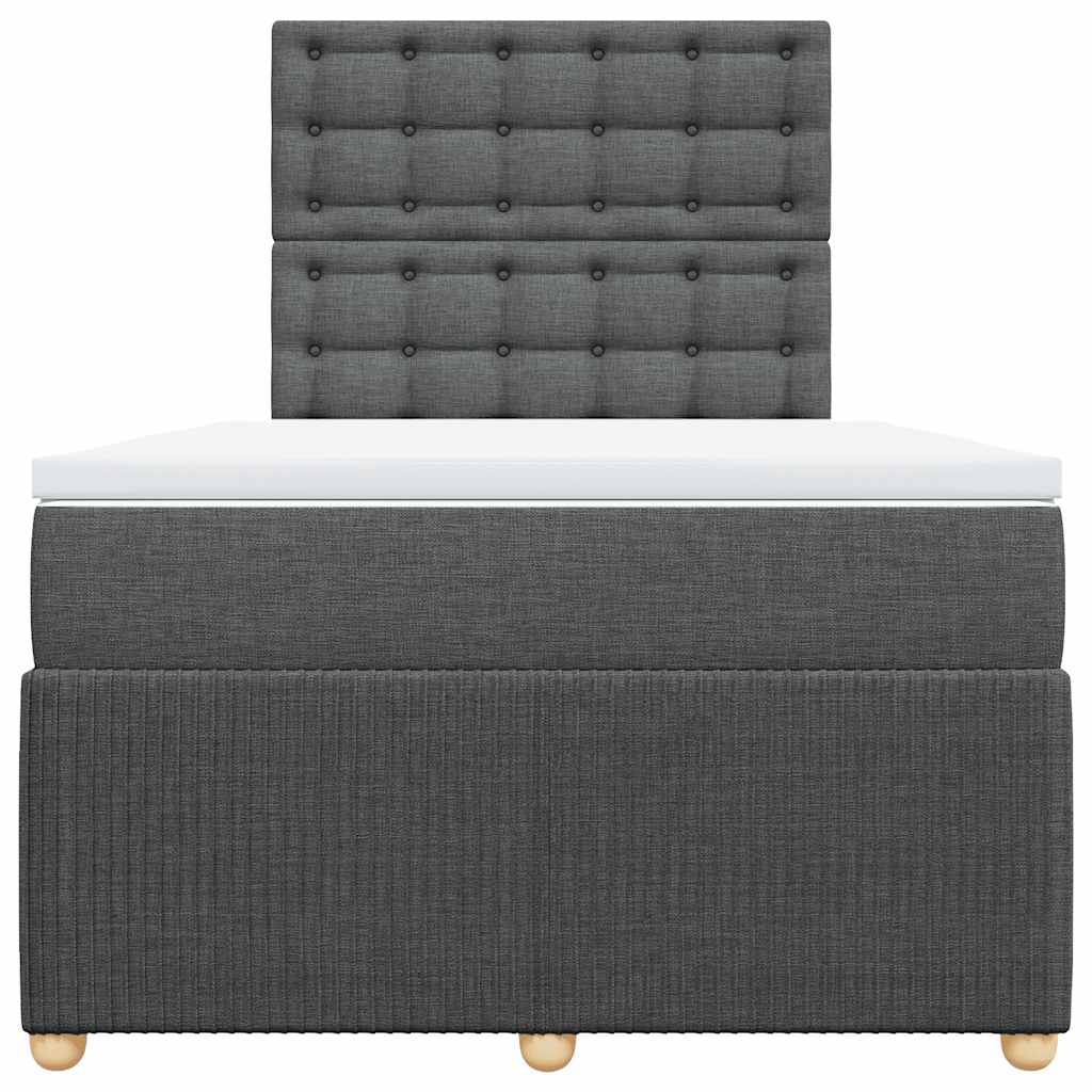 Boxspringbett mit Matratze Dunkelgrau 120x200 cm Stoff