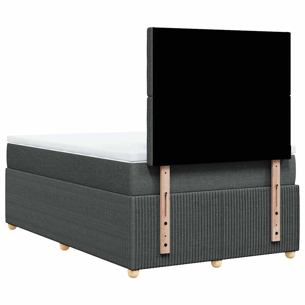 Boxspringbett mit Matratze Dunkelgrau 120x200 cm Stoff