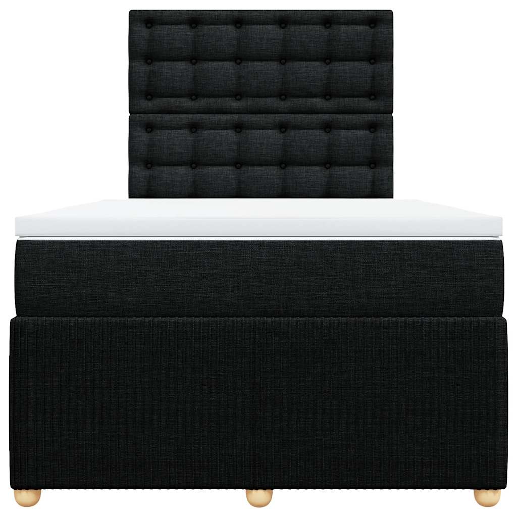 Boxspringbett mit Matratze Schwarz 120x200 cm Stoff