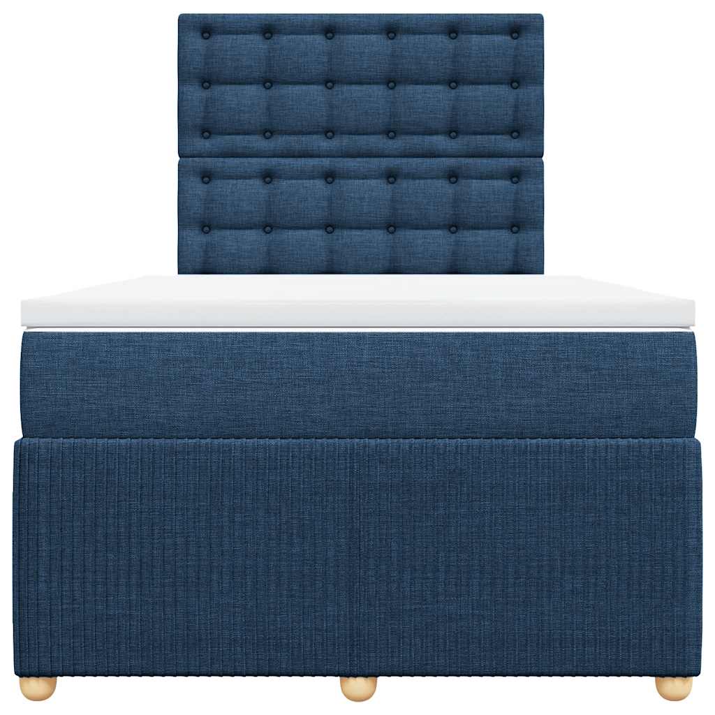 Boxspringbett mit Matratze Blau 120x200 cm Stoff