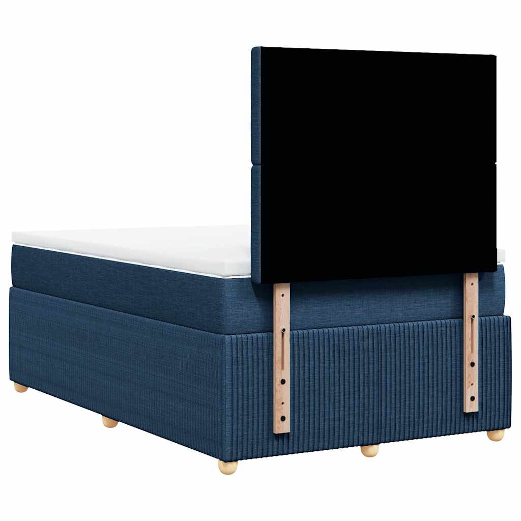 Boxspringbett mit Matratze Blau 120x200 cm Stoff
