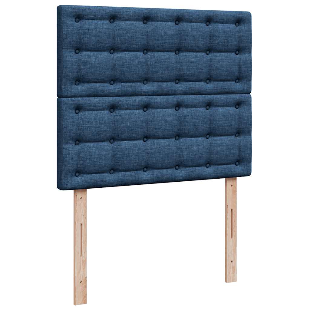 Boxspringbett mit Matratze Blau 120x200 cm Stoff