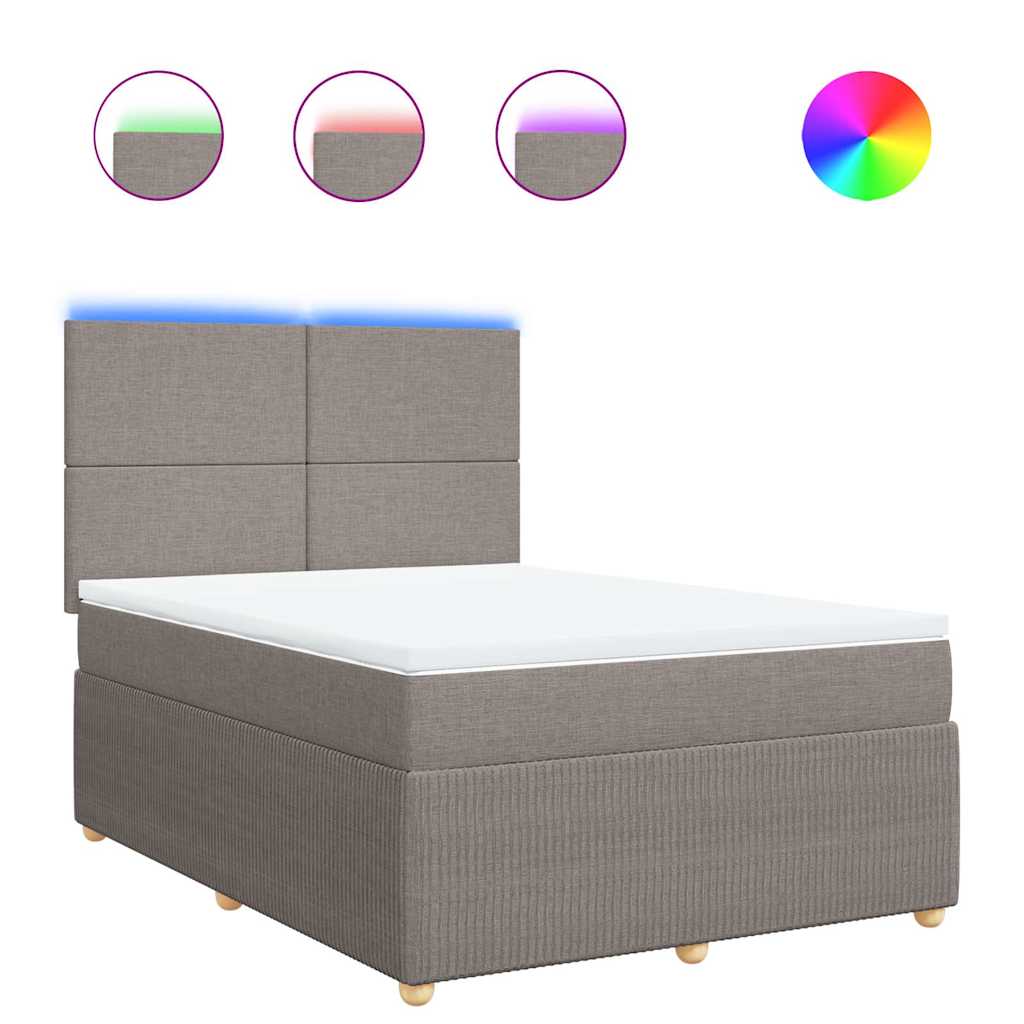 Boxspringbett mit Matratze Taupe 140x190 cm Stoff