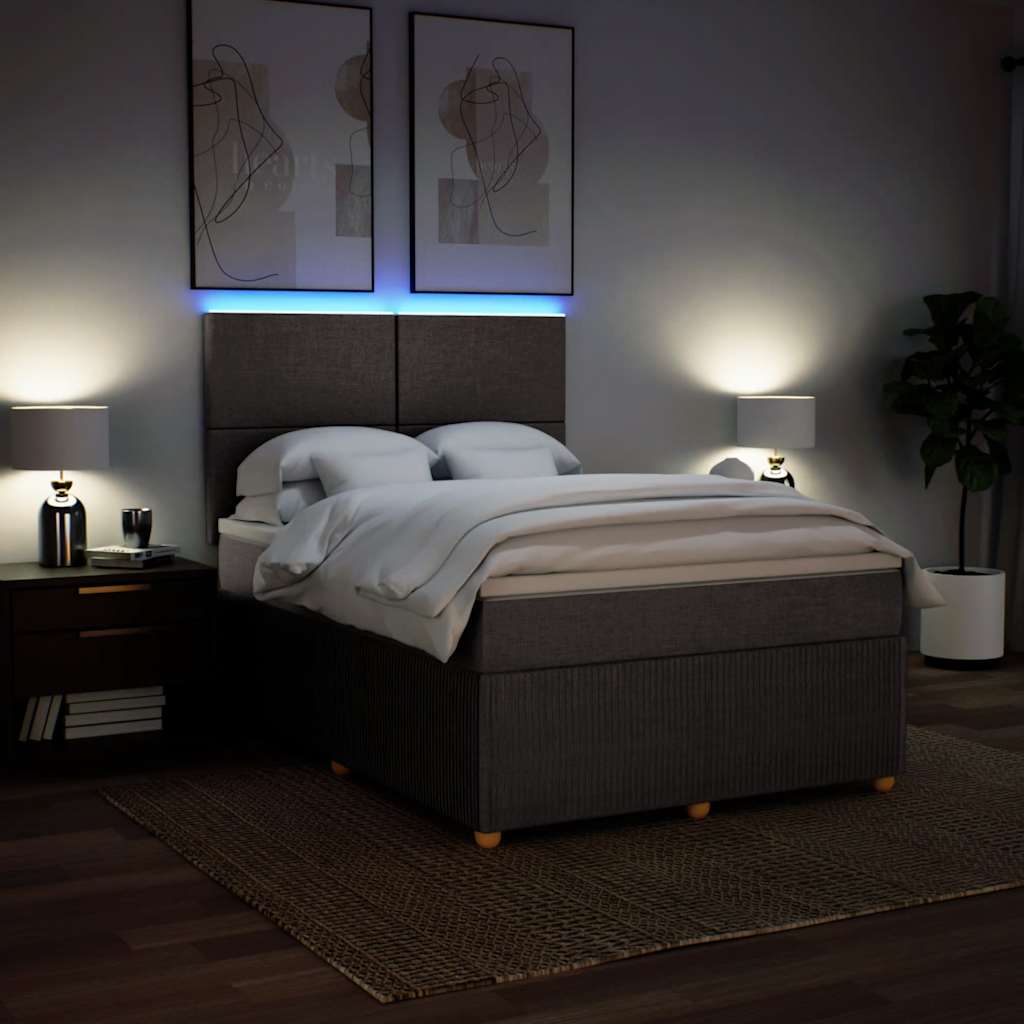 Boxspringbett mit Matratze Taupe 140x190 cm Stoff