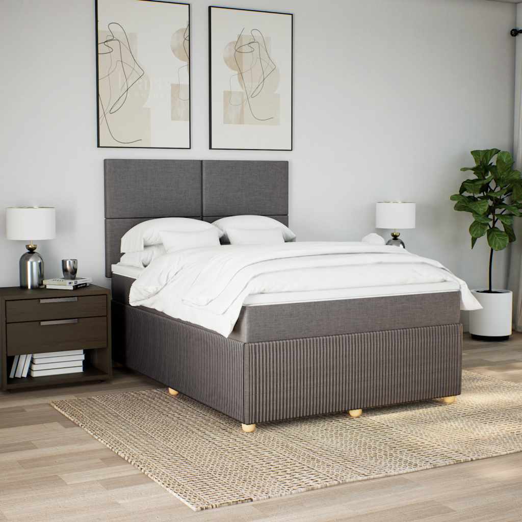 Boxspringbett mit Matratze Taupe 140x190 cm Stoff