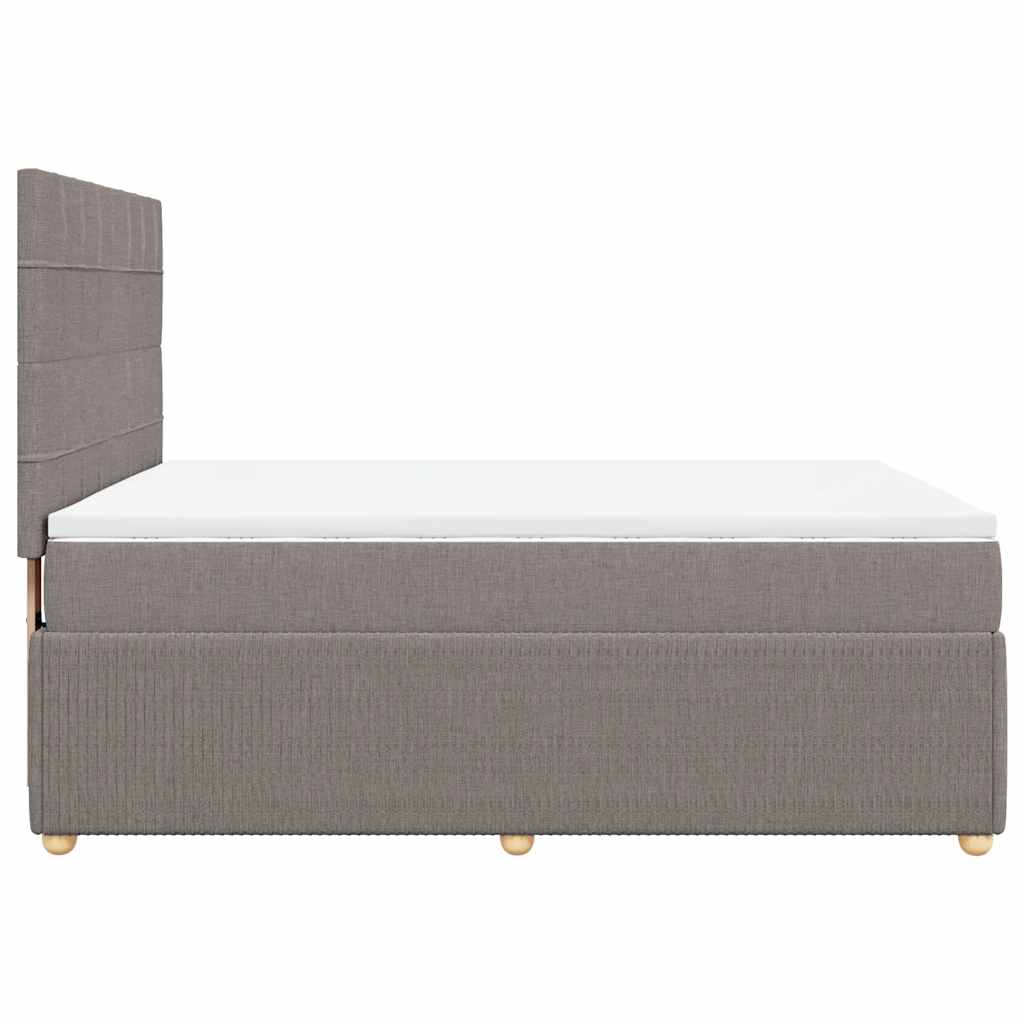 Boxspringbett mit Matratze Taupe 140x190 cm Stoff