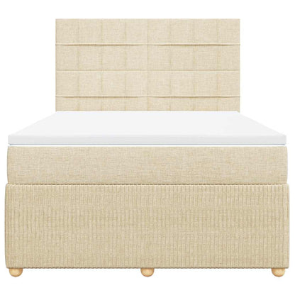 Boxspringbett mit Matratze Creme 140x190 cm Stoff