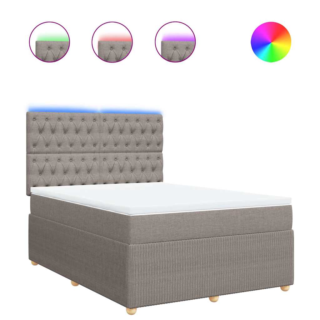 Boxspringbett mit Matratze Taupe 140x190 cm Stoff