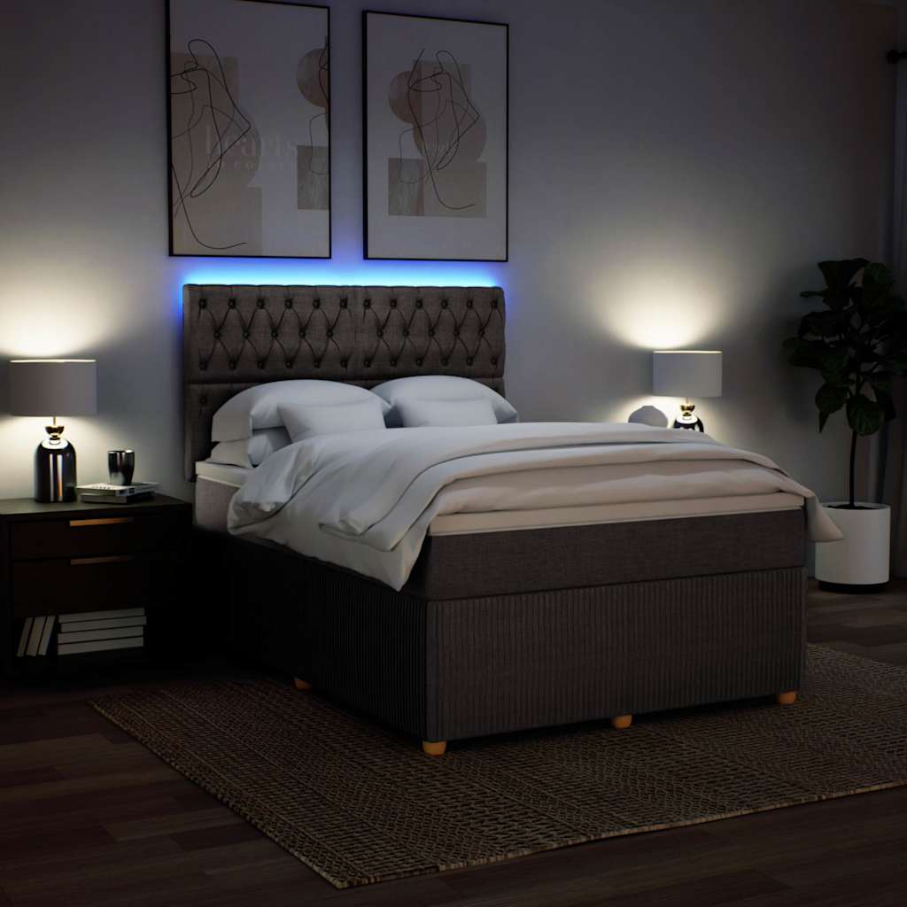 Boxspringbett mit Matratze Taupe 140x190 cm Stoff